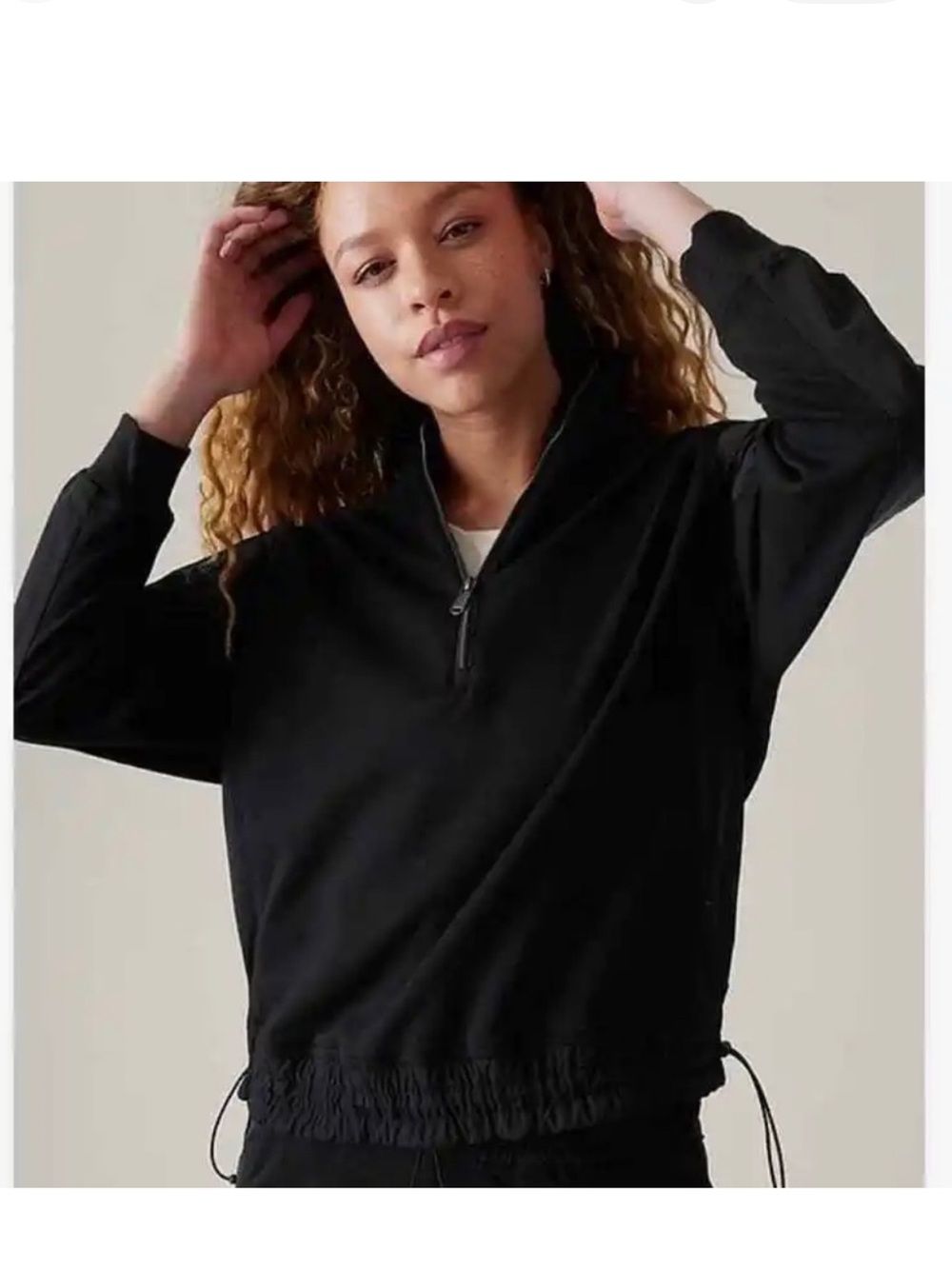 Athleta Triumph Hybrid Half-Zip Pullover and  Wide-Leg Crop - Matching Set M/L